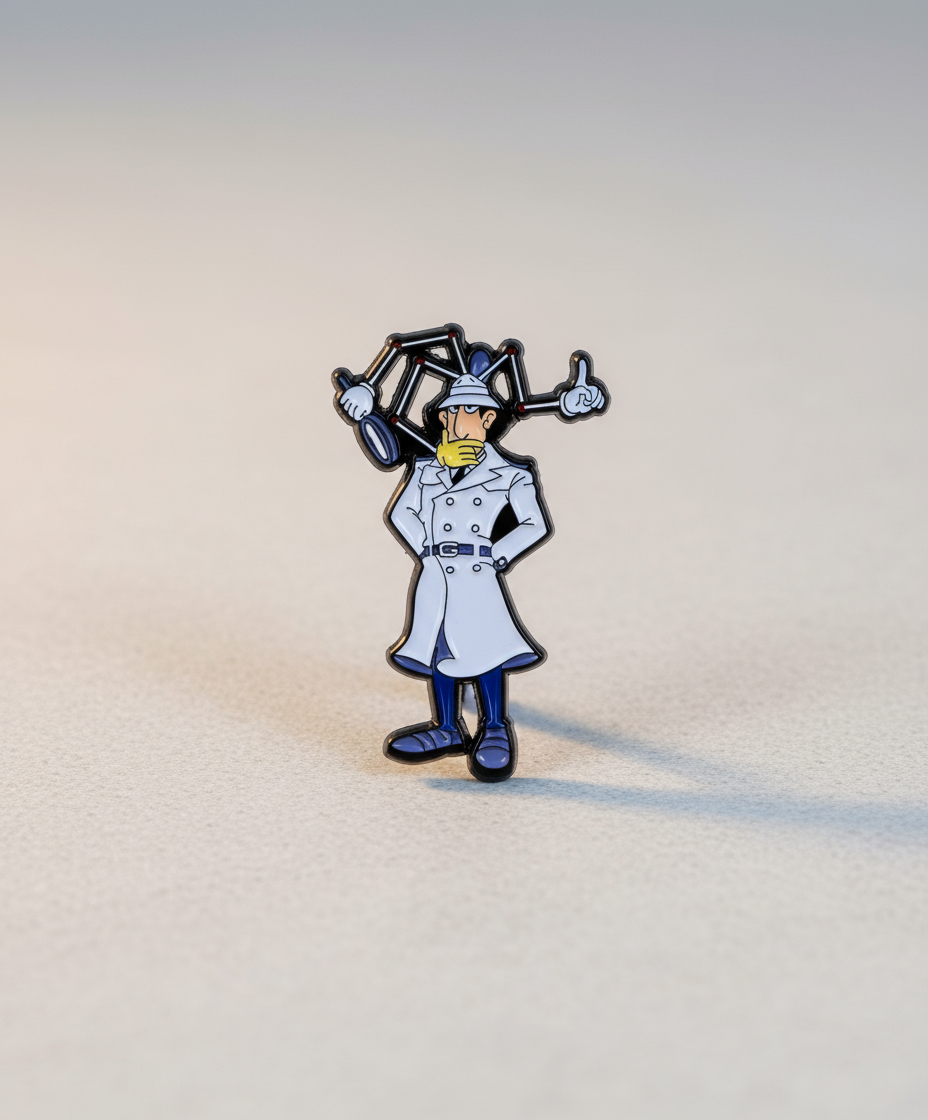 Inspector Gadget Enamel Pin – 80s Cartoon Lapel Badge, Retro Pop Culture Brooch for Jackets, Backpacks & Collectors