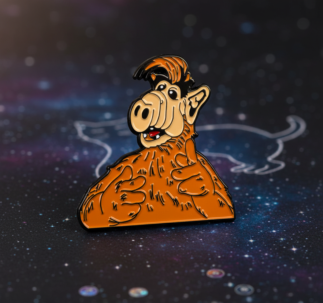 Funny ALF Enamel Pin – 80s TV Show Cartoon Alien Lapel Badge for Backpacks, Jackets, Gifts & Collectors