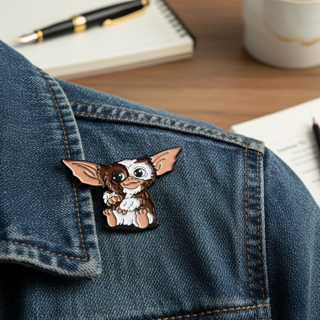 Gizmo Enamel Pin – Retro Gremlins Fan Collectible with Gloss Finish, Bold Detailing & 80s Nostalgia