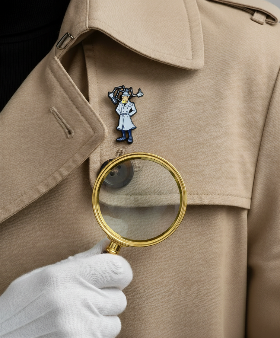 Inspector Gadget Enamel Pin – 80s Cartoon Lapel Badge, Retro Pop Culture Brooch for Jackets, Backpacks & Collectors
