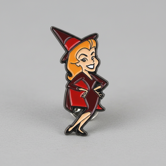 Bewitched Enamel Pin – Vintage Samantha Stephens Cartoon Style Collector’s Accessory