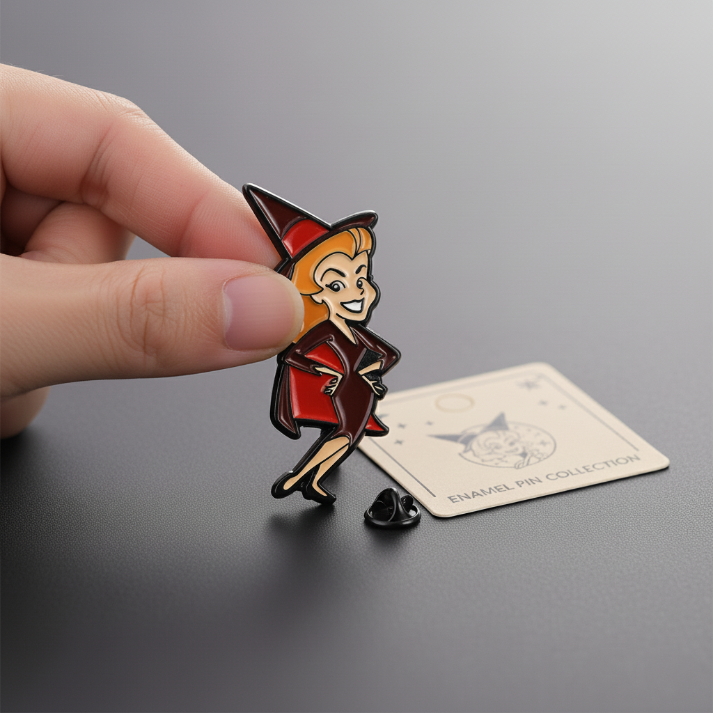 Bewitched Enamel Pin – Vintage Samantha Stephens Cartoon Style Collector’s Accessory