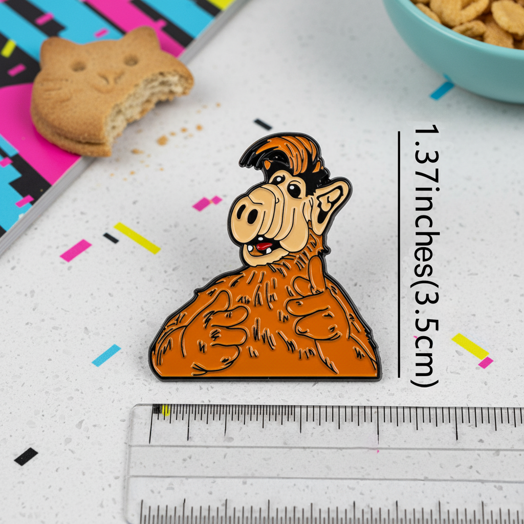 Funny ALF Enamel Pin – 80s TV Show Cartoon Alien Lapel Badge for Backpacks, Jackets, Gifts & Collectors