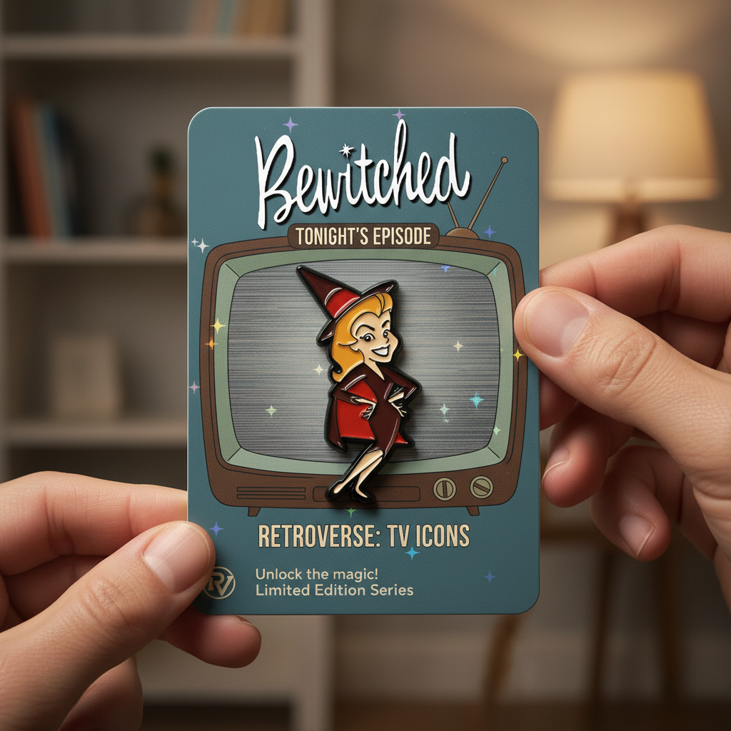 Bewitched Enamel Pin – Vintage Samantha Stephens Cartoon Style Collector’s Accessory