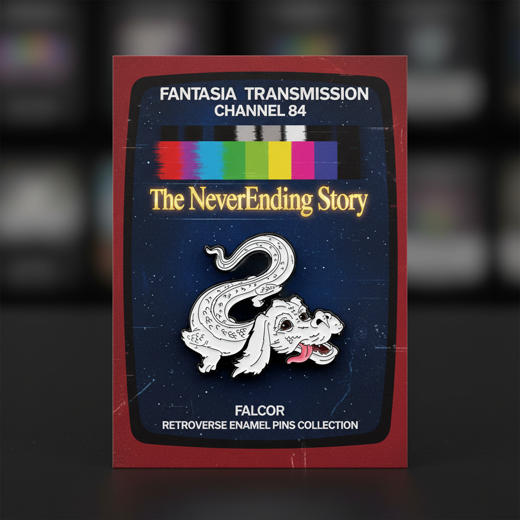 Falcor Enamel Pin – NeverEnding Story Fantasy Lapel Badge for 80s Fans