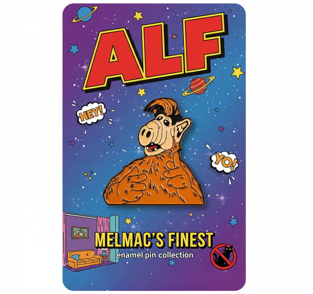 Funny ALF Enamel Pin – 80s TV Show Cartoon Alien Lapel Badge for Backpacks, Jackets, Gifts & Collectors