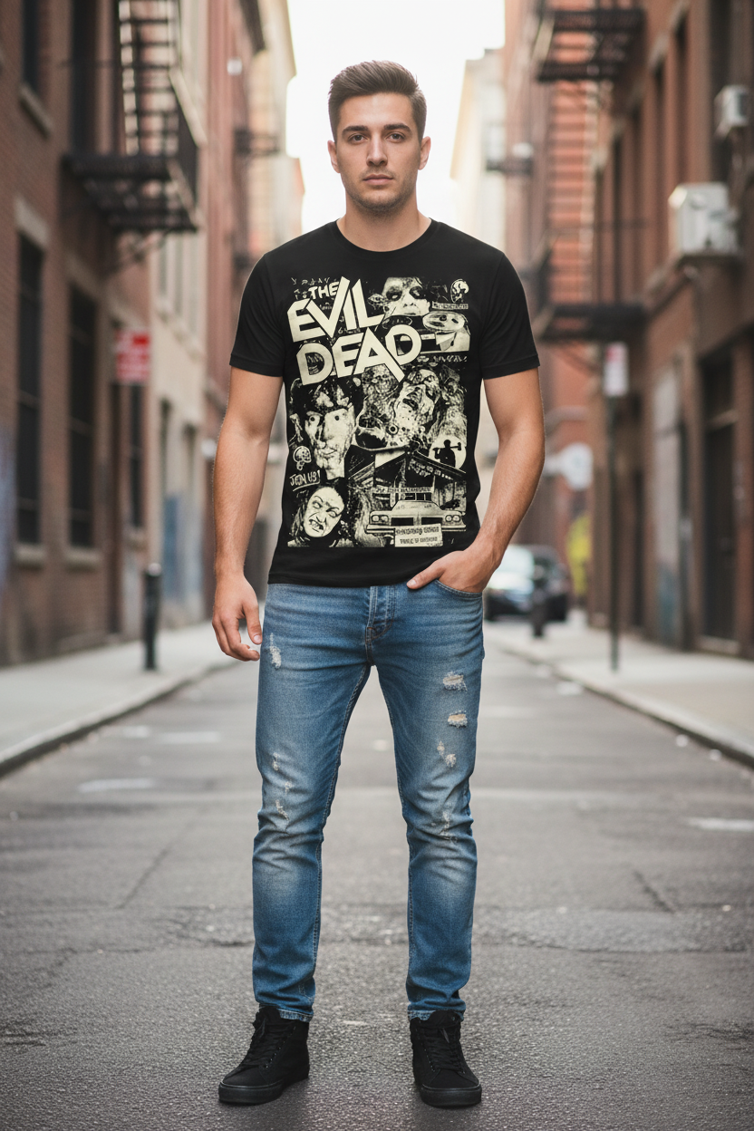 Male model urban street with product