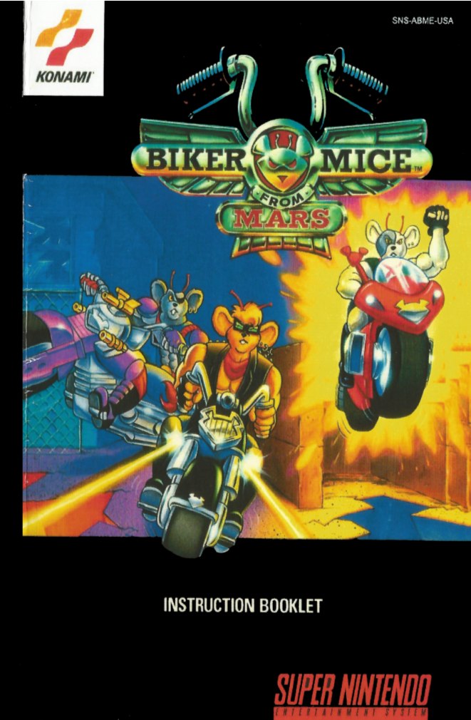 Biker Mice From Mars (SNES Compatible) - Reproduction Video Game Cartridge with Case and Manual
