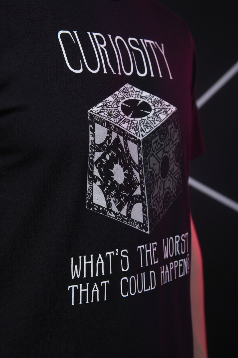 Curiosity - Hellraiser Tee Profile Detail Shot