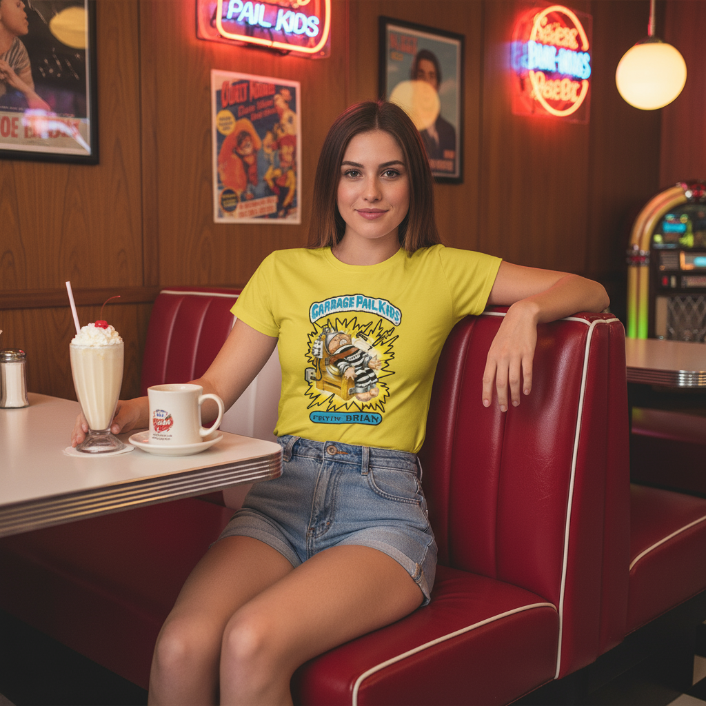 Woman in retro diner