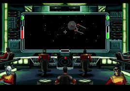 Screenshot of a space-themed video game with characters in a cockpit. Star Trek Starfleet Academy Starship Bridge Simulator Reproduction Cartridge CrebbaTECH: RETROVERSE