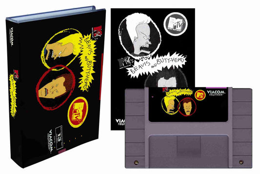 Beavis and Butt-Head (SNES Compatible) – Reproduction Video Game Cartridge with Case and Manual image 0