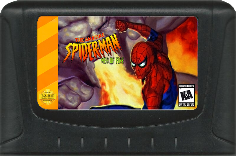 Spider-Man: Web of Fire (32X Compatible) – Reproduction Video Game Cartridge with Case and Manual