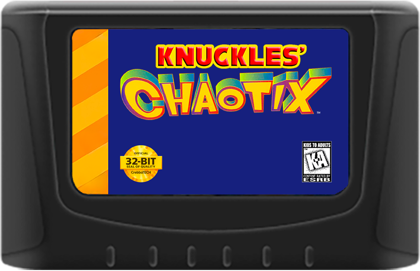 Knuckles' Chaotix (32X Compatible) (32X Shell) – Reproduction Video Game Cartridge with Holographic Label, Case and Manual