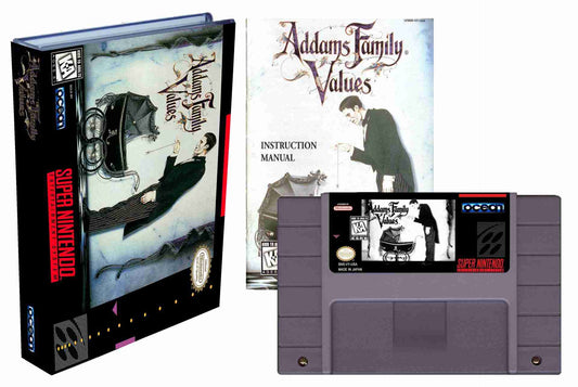 Addams Family Values (SNES Compatible) - Reproduction Video Game Cartridge with Case and Manual image 0
