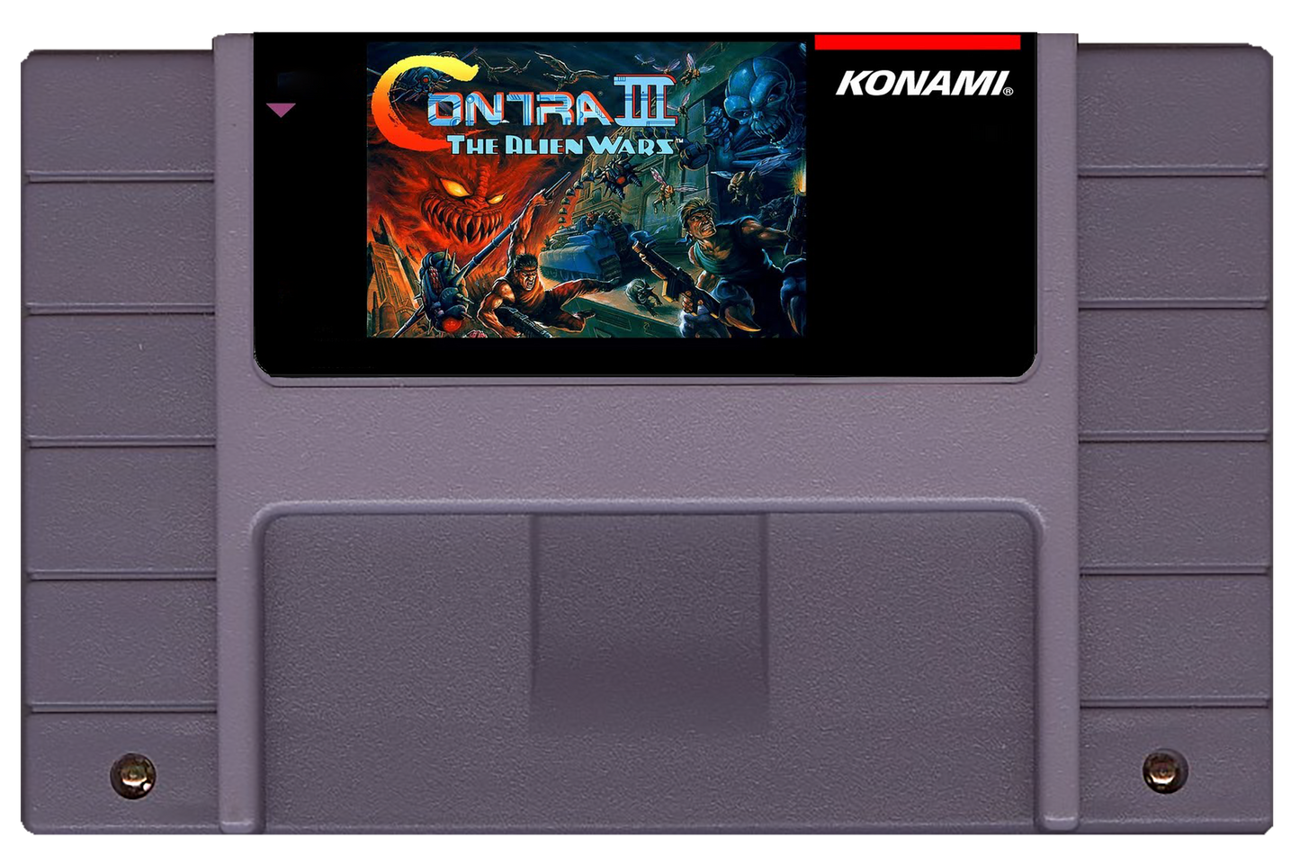 Contra III (3): The Alien Wars (SNES Compatible) – Reproduction Video Game Cartridge image 0