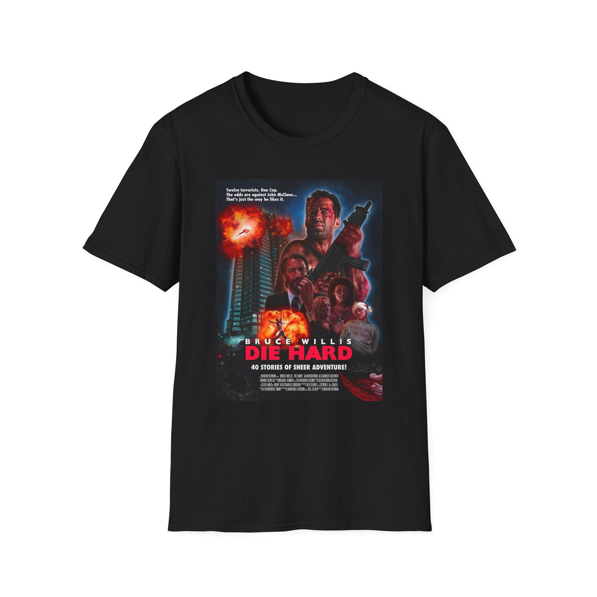 Die Hard Movie T-Shirt - Alternate Poster Design - Bruce Willis Action Film Tee