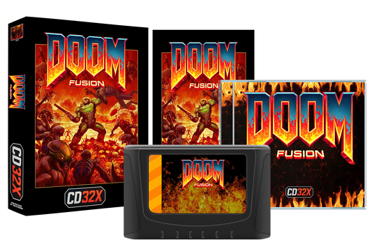 Doom CD32X Fusion (V2.2) - SRAM Saving - Reproduction Video Game Cartridge and Compact Disc with Case and Manual image 0