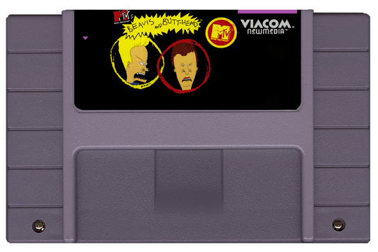 Beavis and Butt-Head (SNES Compatible) – Reproduction Video Game Cartridge with Case and Manual image 1