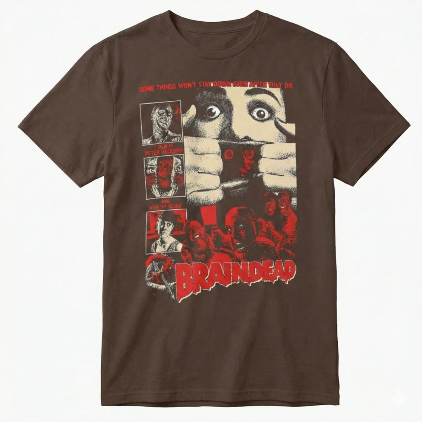 Braindead (Dead Alive) 1992 Horror Movie T-Shirt - Peter Jackson Retro Cult Classic Tee