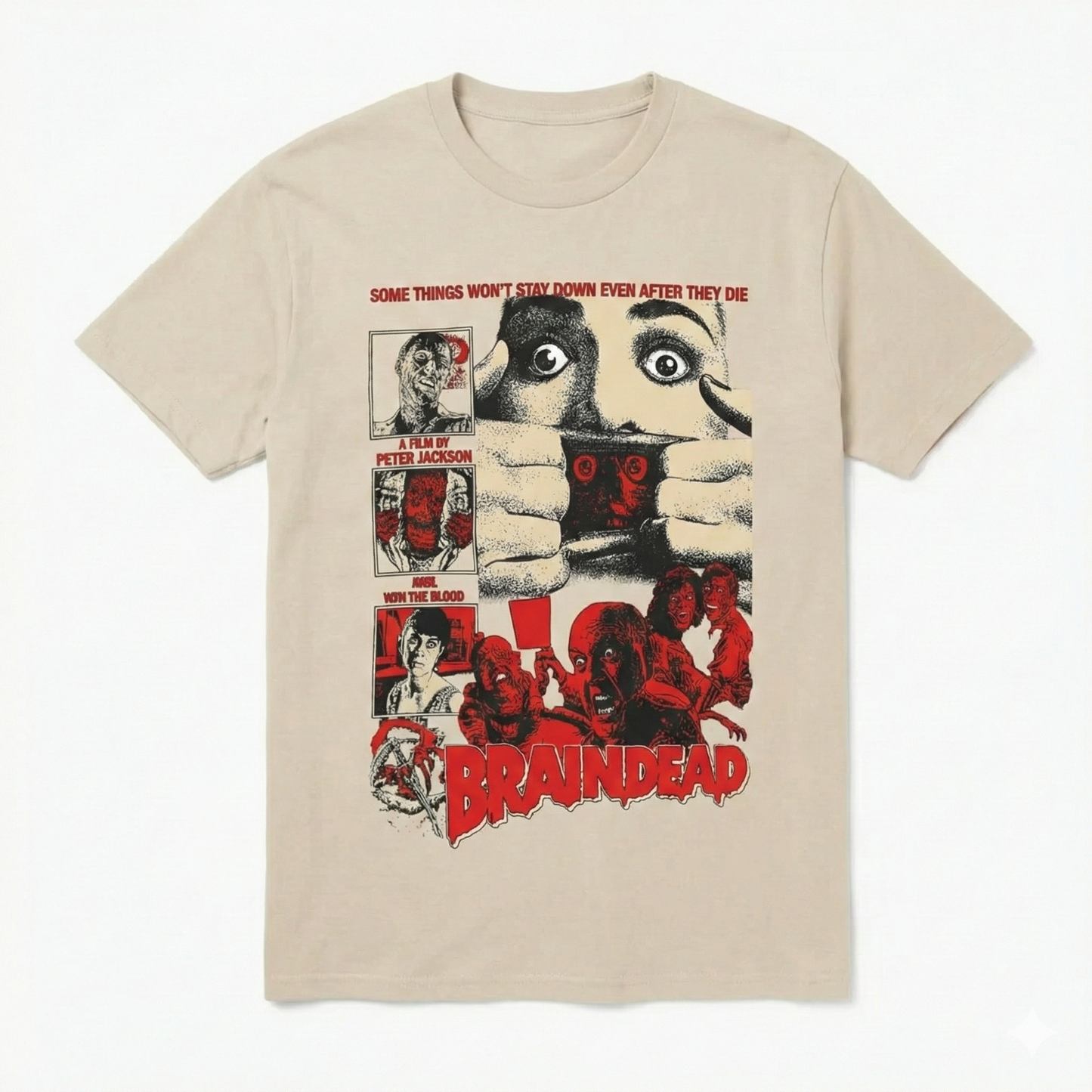 Braindead (Dead Alive) 1992 Horror Movie T-Shirt - Peter Jackson Retro Cult Classic Tee