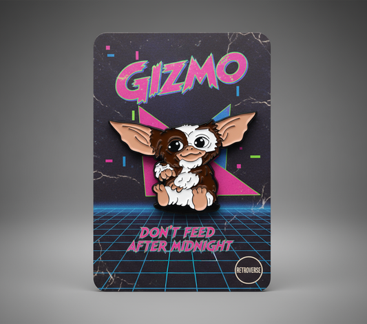 Gizmo Enamel Pin – Retro Gremlins Fan Collectible with Gloss Finish, Bold Detailing & 80s Nostalgia