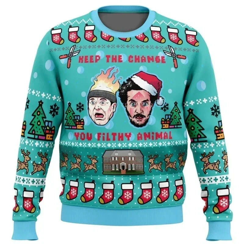 Home Alone Ugly Christmas Sweaters - Retro Movie Pullover for Men & Women