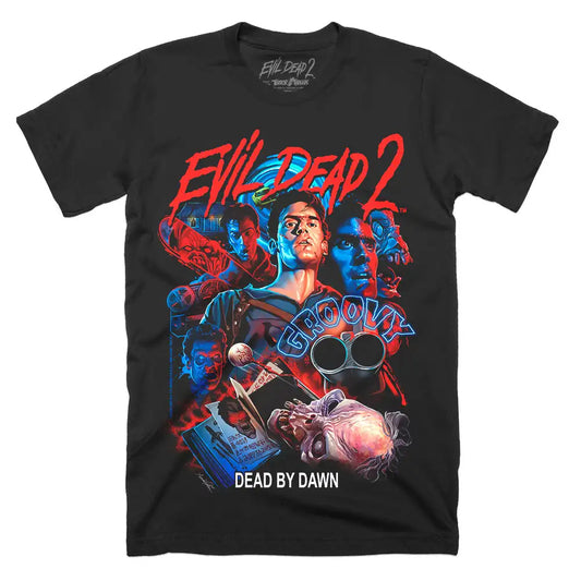 Evil Dead 2 Groovy T-Shirt - Retro Horror Movie Tee - Ash Williams Vintage Graphic Shirt