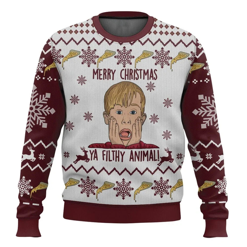 Home Alone Ugly Christmas Sweaters - Retro Movie Pullover for Men & Women