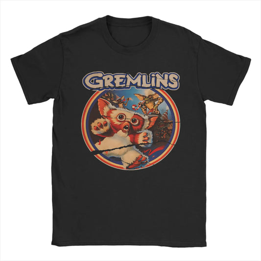 Gremlins Mogwai T-Shirt - Retro 80s Horror Movie Tee - Gizmo Christmas Novelty Cotton Shirt