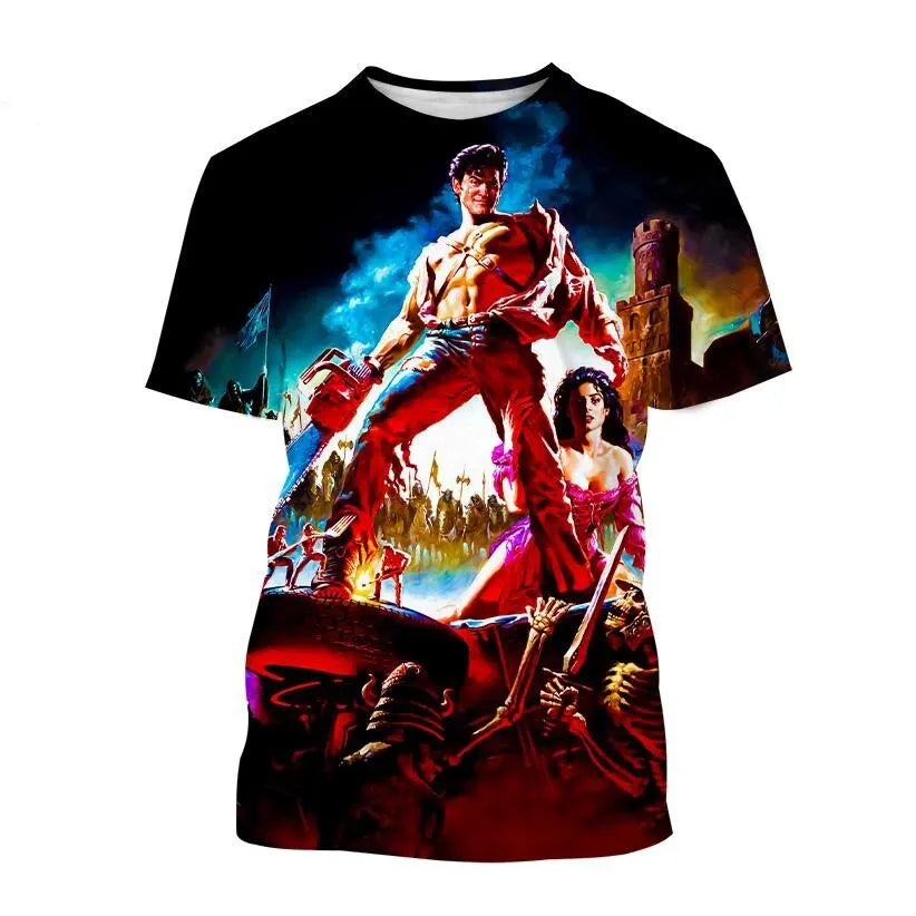 Evil Dead Horror T-Shirt - 3D Print Graphic Tee - Oversized Streetwear