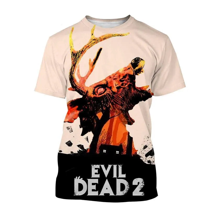 Evil Dead Horror T-Shirt - 3D Print Graphic Tee - Oversized Streetwear