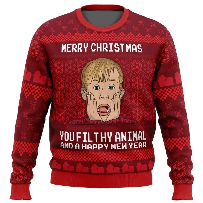 Home Alone Ugly Christmas Sweaters - Retro Movie Pullover for Men & Women