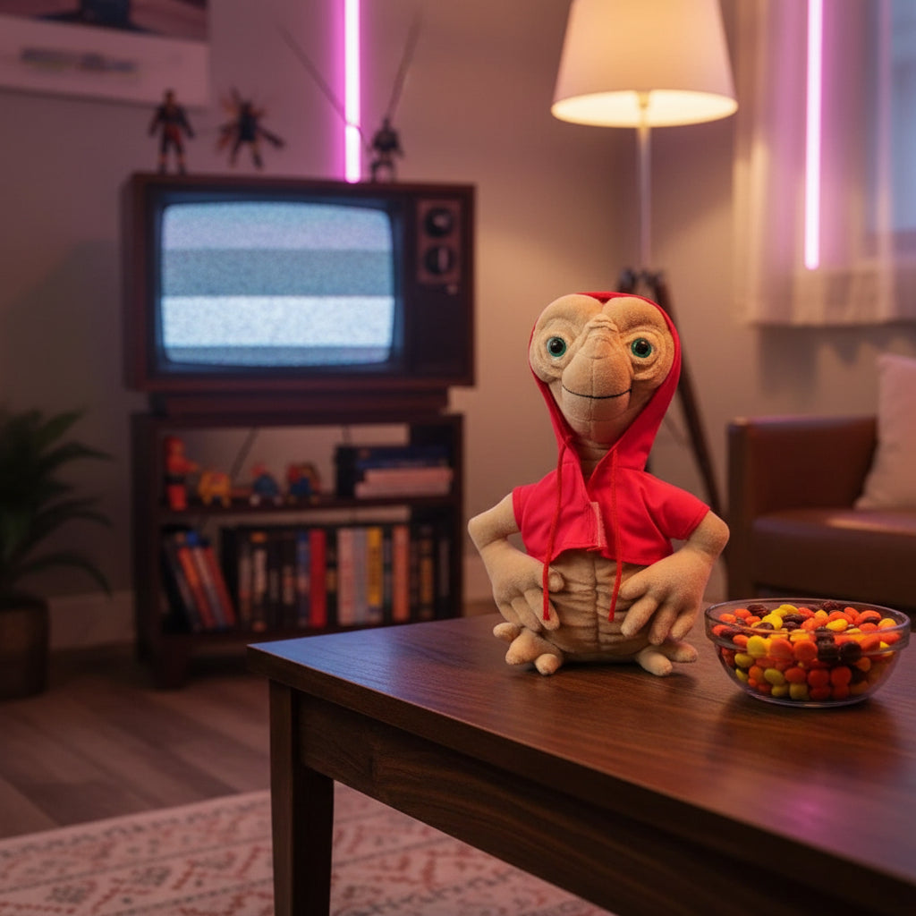 E.T. Extra-Terrestrial Plush Toy - Red Coat ET Stuffed Doll - 23cm Movie Collectible