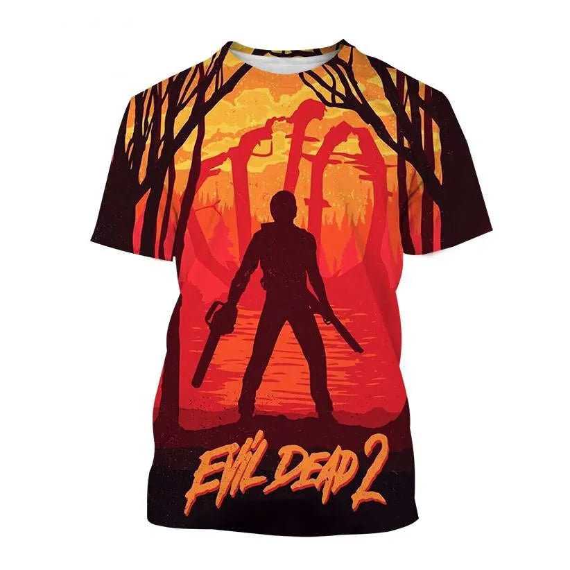 Evil Dead Horror T-Shirt - 3D Print Graphic Tee - Oversized Streetwear