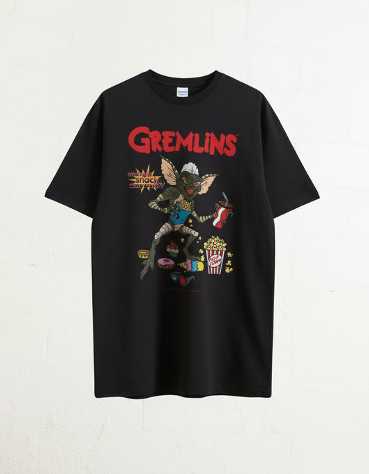 Gremlins Stripe T-Shirt - Retro 80s Horror Movie Tee - Evil Gremlin Graphic Cotton Shirt