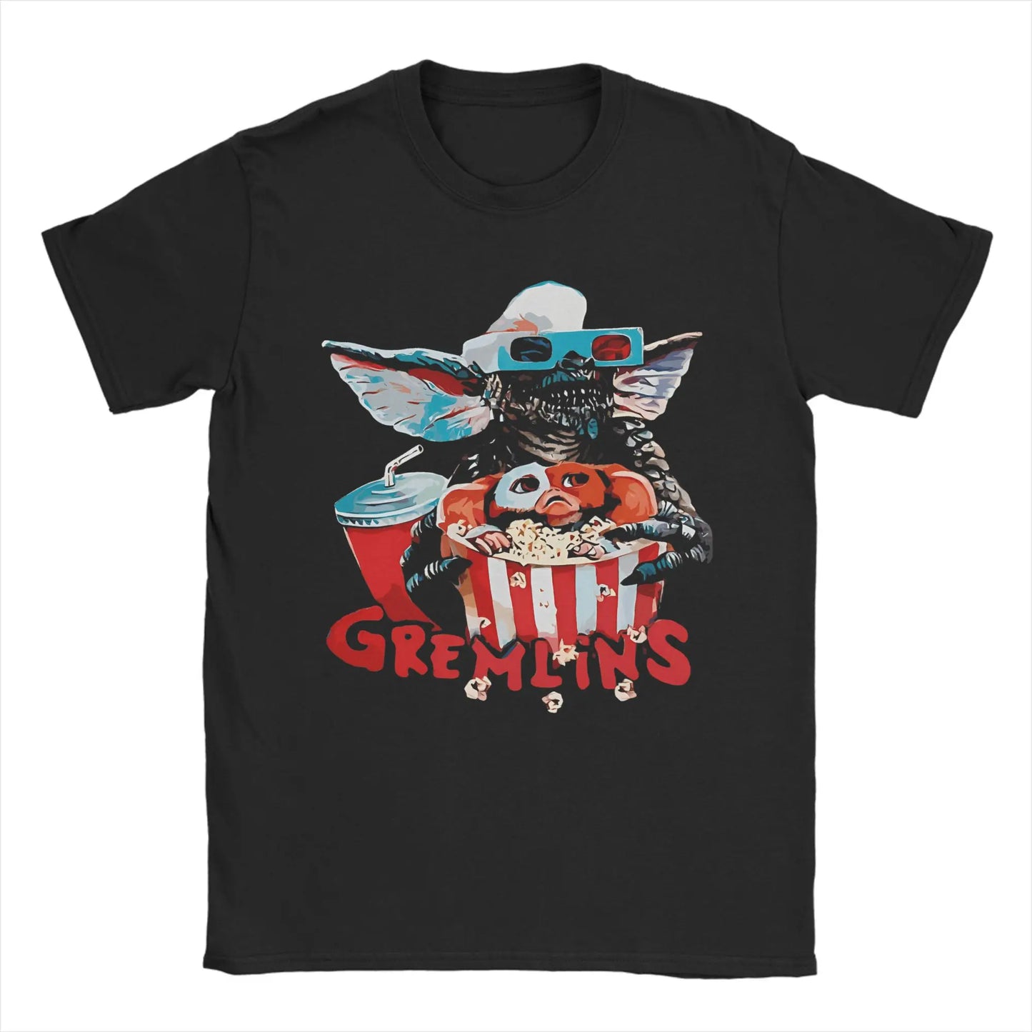 Gremlins Mogwai T-Shirt - Retro 80s Horror Movie Tee - Gizmo Christmas Novelty Cotton Shirt