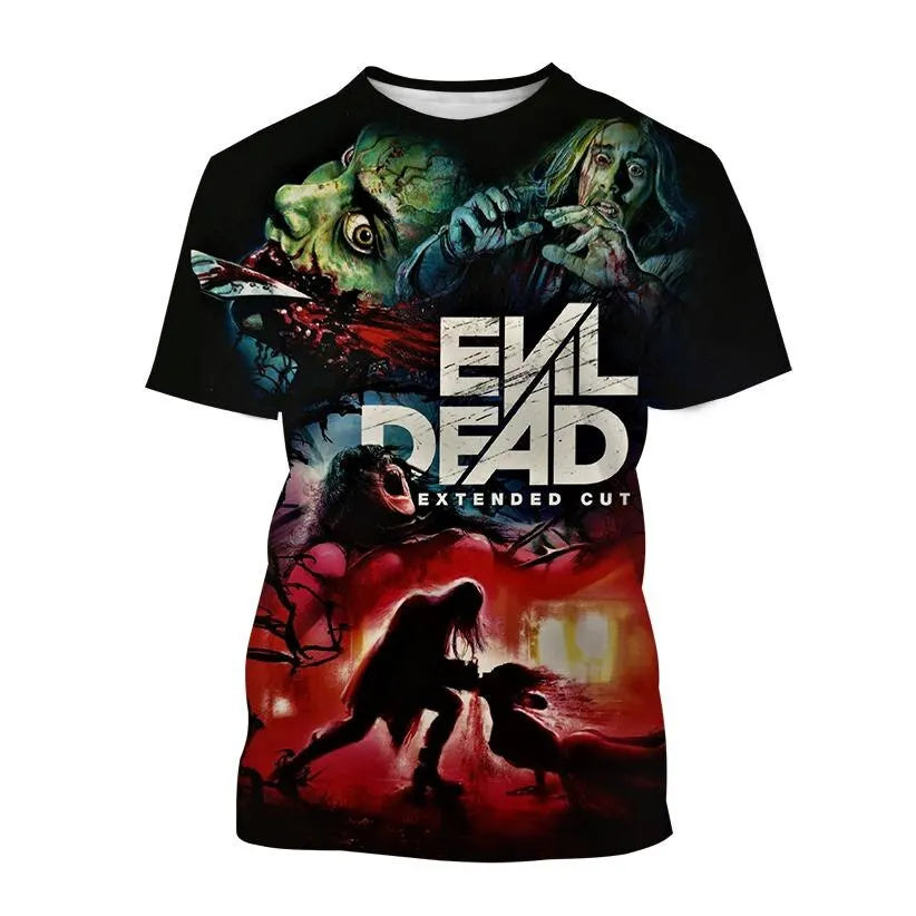 Evil Dead Horror T-Shirt - 3D Print Graphic Tee - Oversized Streetwear