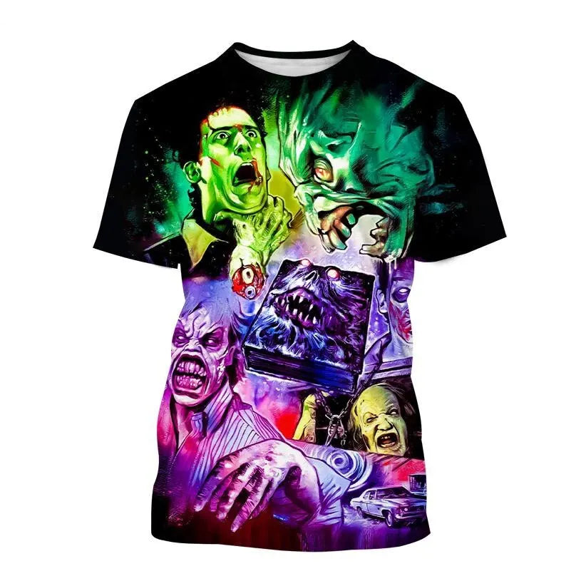 Evil Dead Horror T-Shirt - 3D Print Graphic Tee - Oversized Streetwear