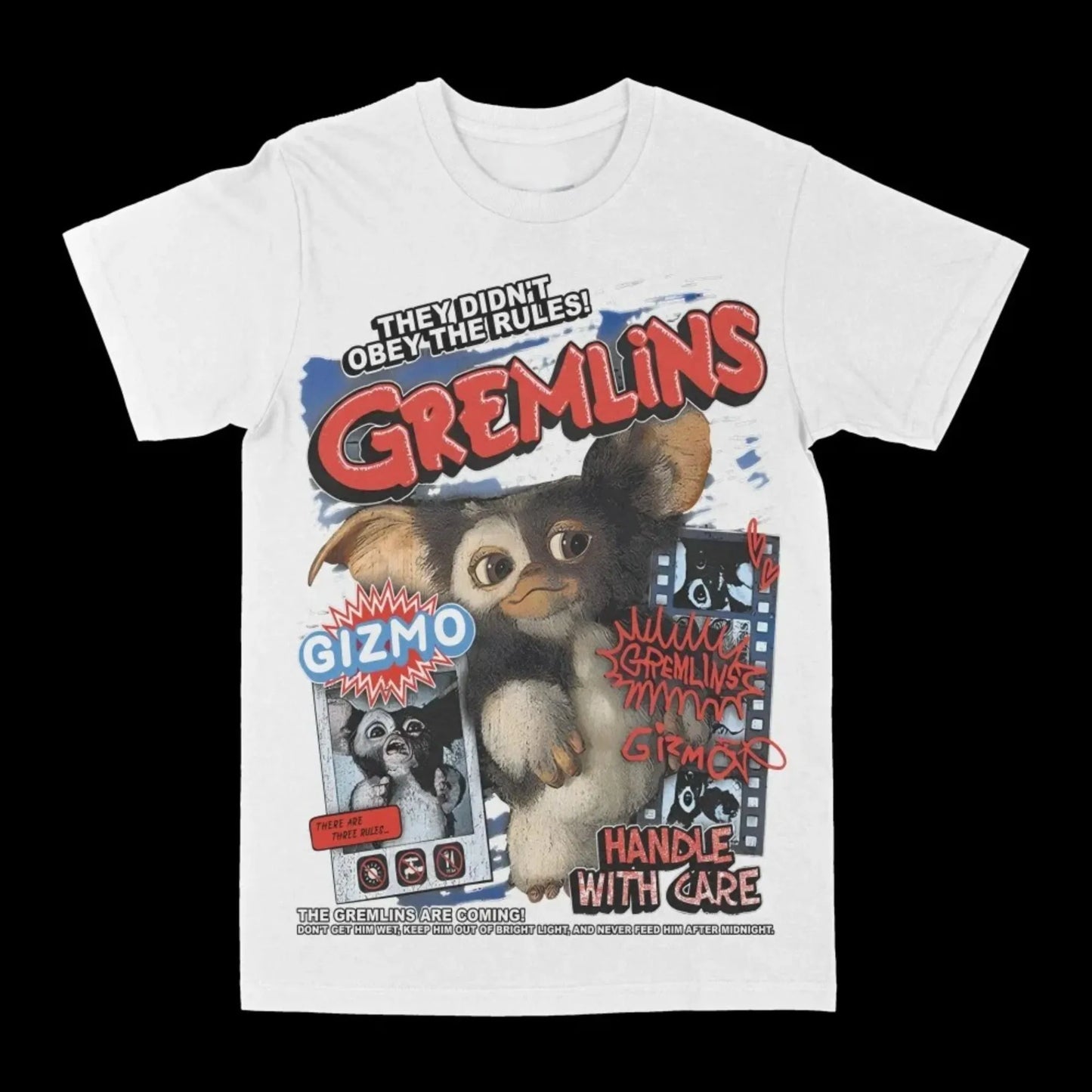 Gremlins Graphic T-Shirt - Retro Movie Tee Unisex Oversized Cotton Shirt