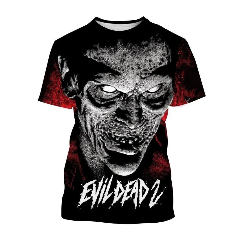 Evil Dead Horror T-Shirt - 3D Print Graphic Tee - Oversized Streetwear