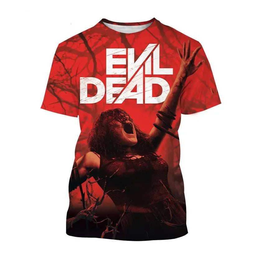 Evil Dead Horror T-Shirt - 3D Print Graphic Tee - Oversized Streetwear
