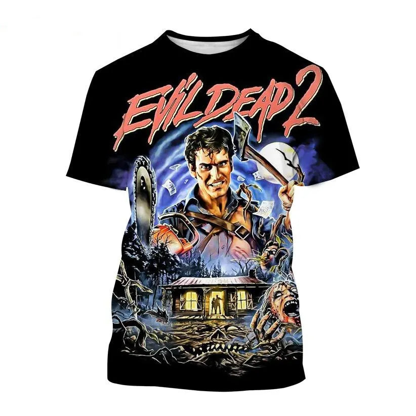 Evil Dead Horror T-Shirt - 3D Print Graphic Tee - Oversized Streetwear