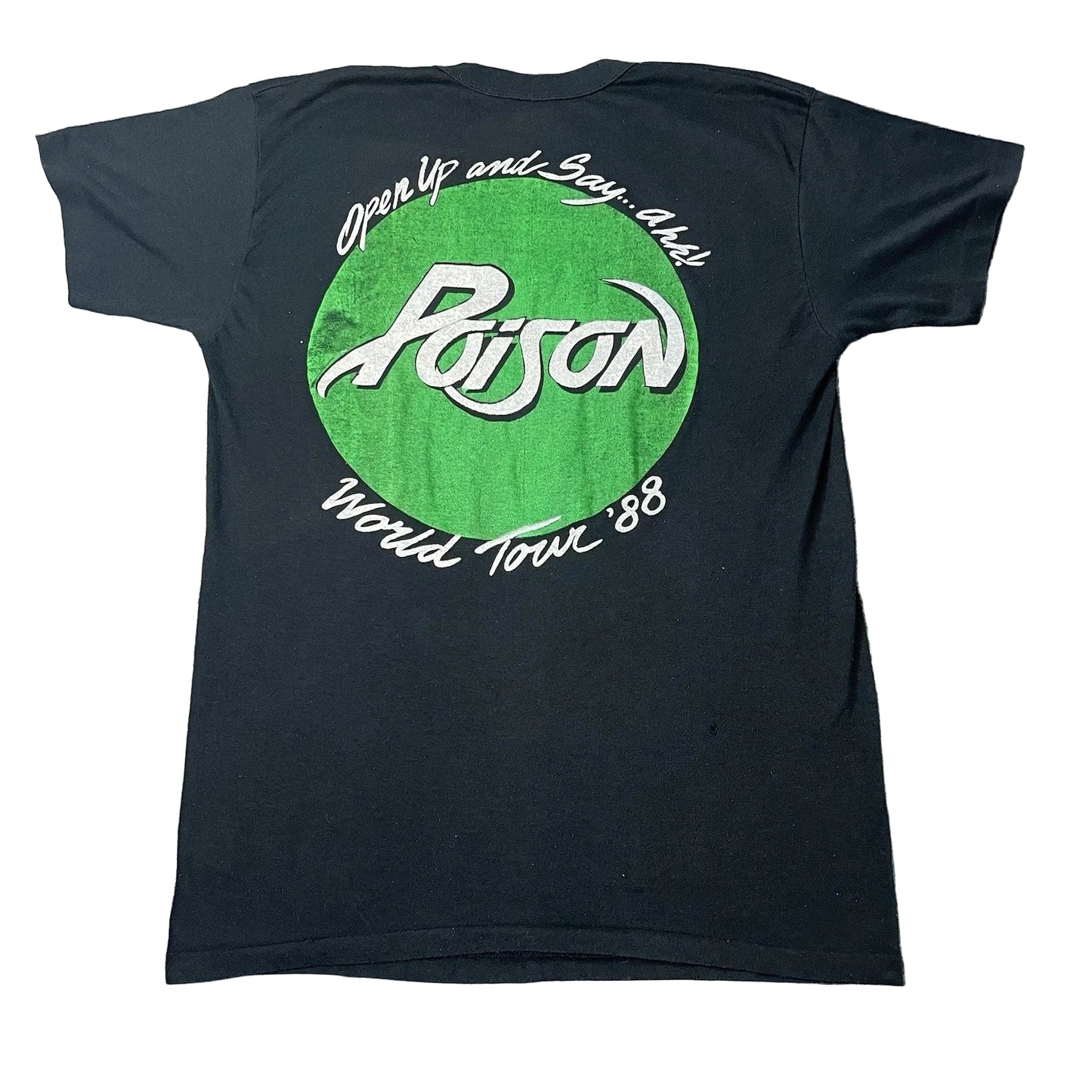 1988 Poison World Tour T-Shirt - Vintage Style 80s Concert Band Tee Reproduction Single Stitch Rock Merch