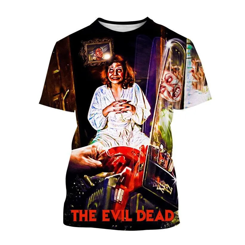 Evil Dead Horror T-Shirt - 3D Print Graphic Tee - Oversized Streetwear