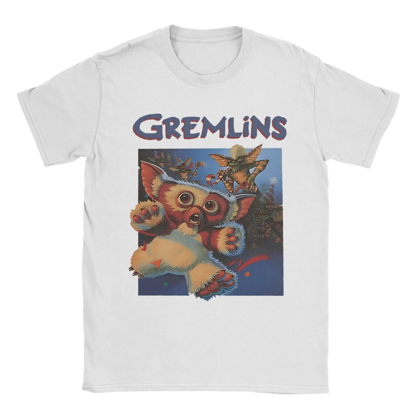 Gremlins Mogwai T-Shirt - Retro 80s Horror Movie Tee - Gizmo Christmas Novelty Cotton Shirt