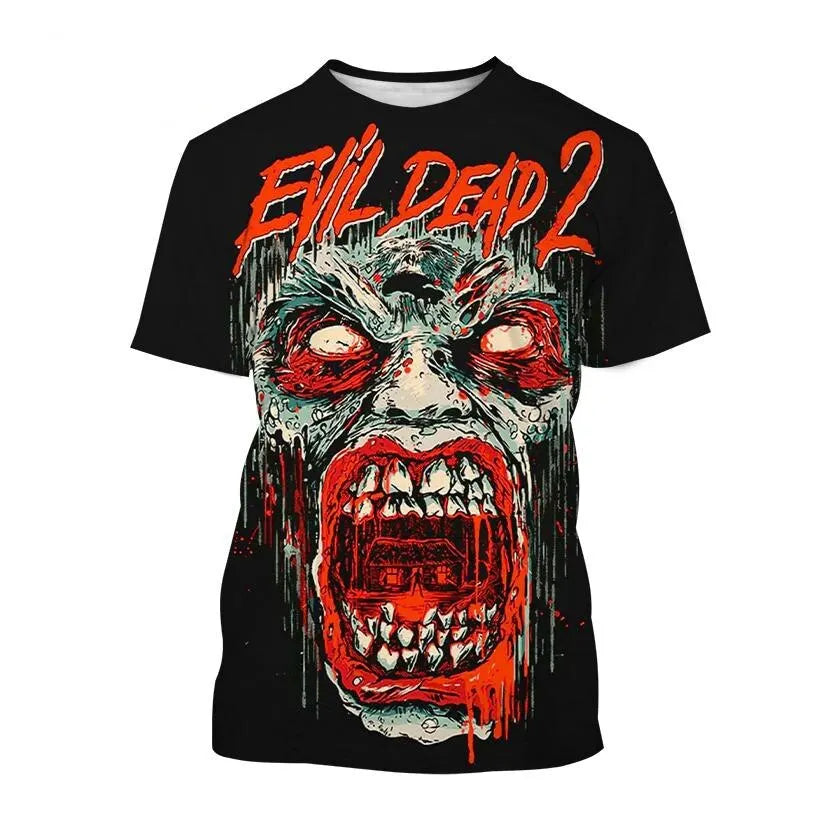 Evil Dead Horror T-Shirt - 3D Print Graphic Tee - Oversized Streetwear