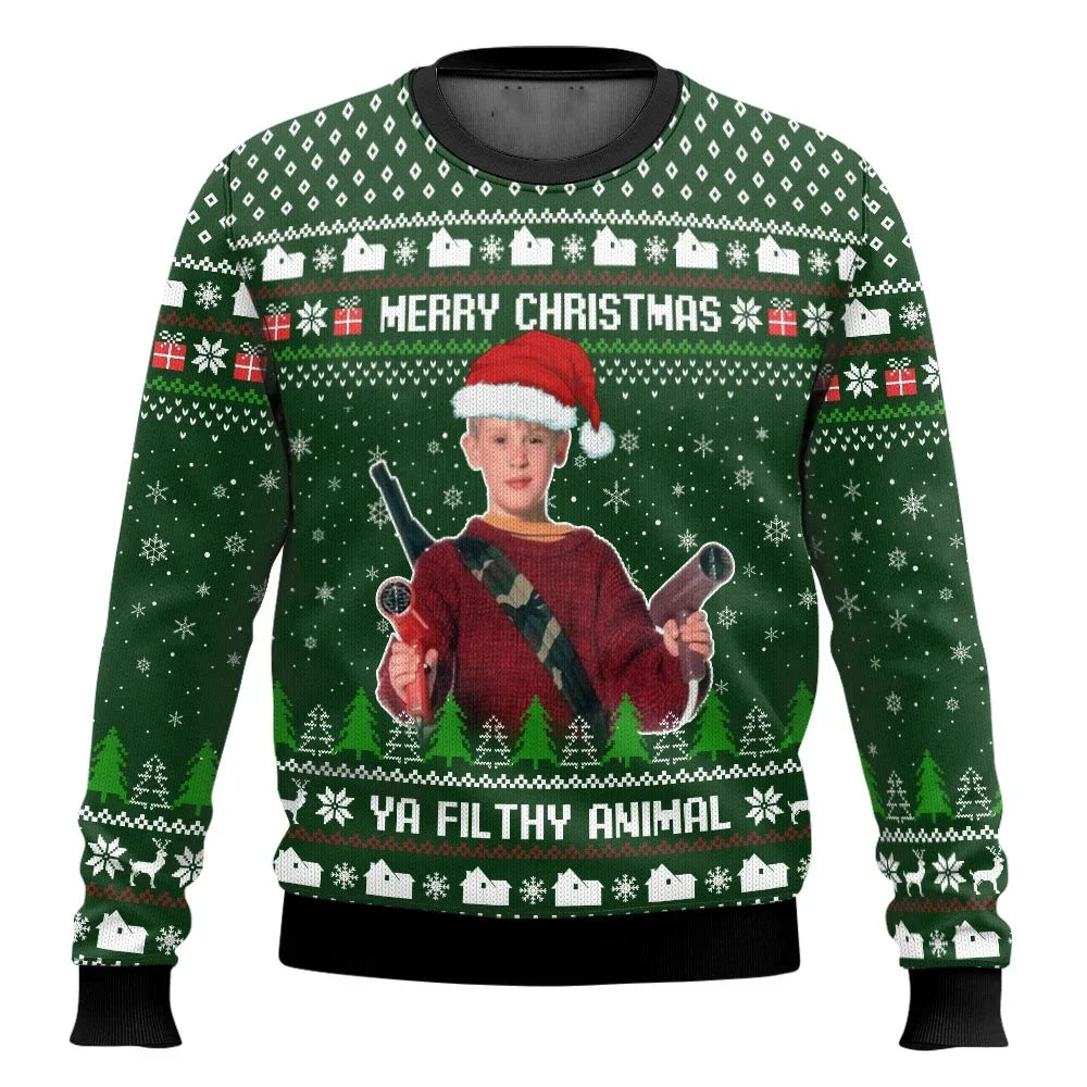 Home Alone Ugly Christmas Sweaters - Retro Movie Pullover for Men & Women