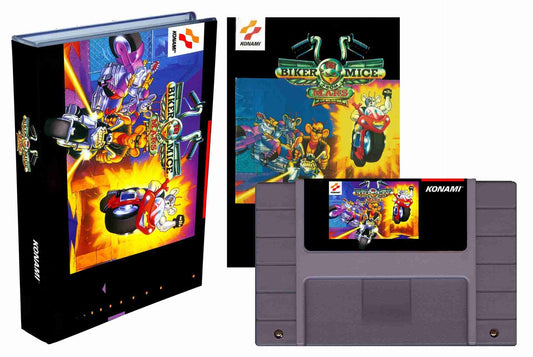 Biker Mice From Mars (SNES Compatible) - Reproduction Video Game Cartridge with Case and Manual image 0