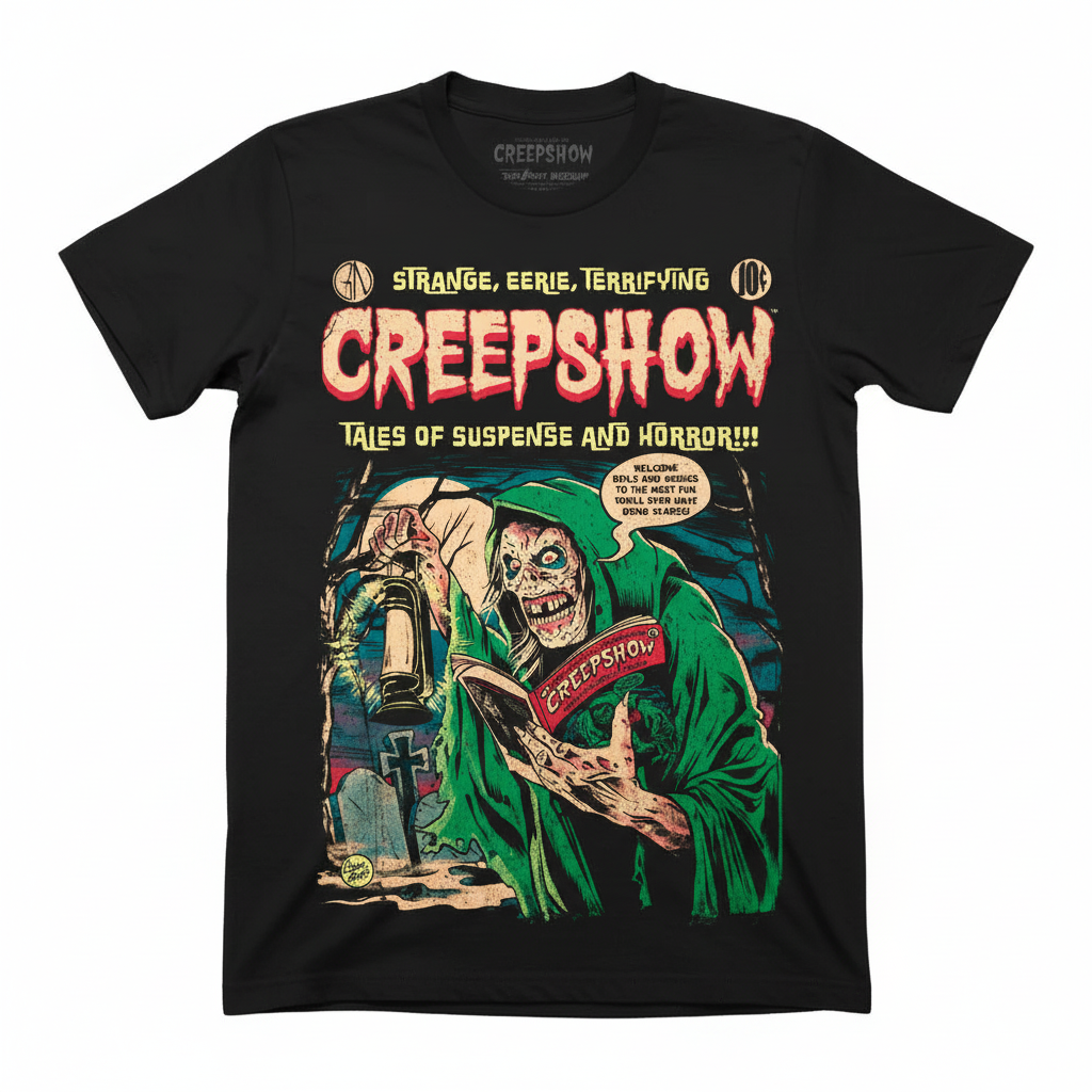 Black t-shirt flat lay